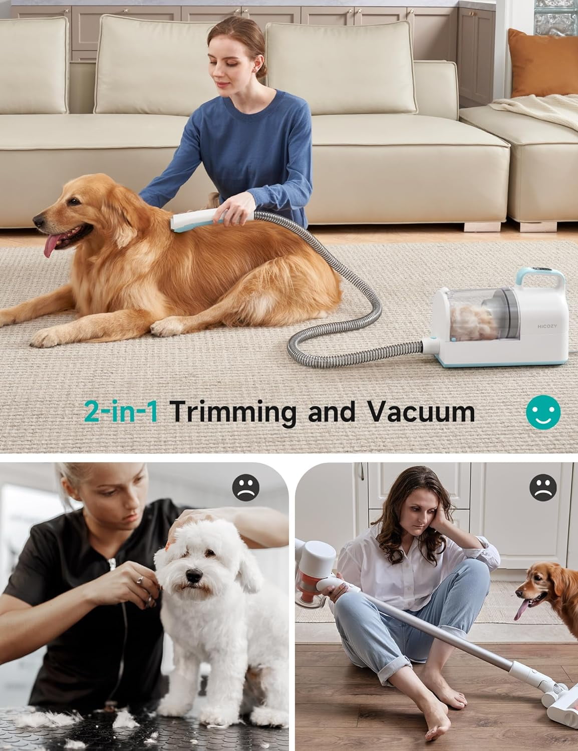 2-in-1 Pet Grooming Vacuum Kit
