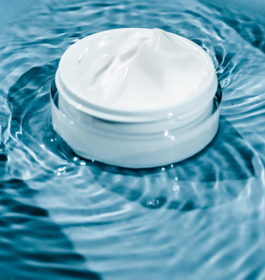 jar of hydrating organic face cream for sensitive skin