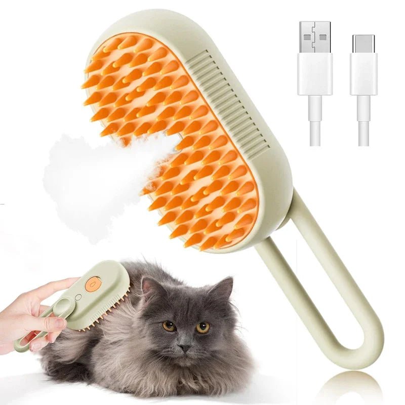 3-in-1 Pet Grooming Brush with Steam & Hair Removal