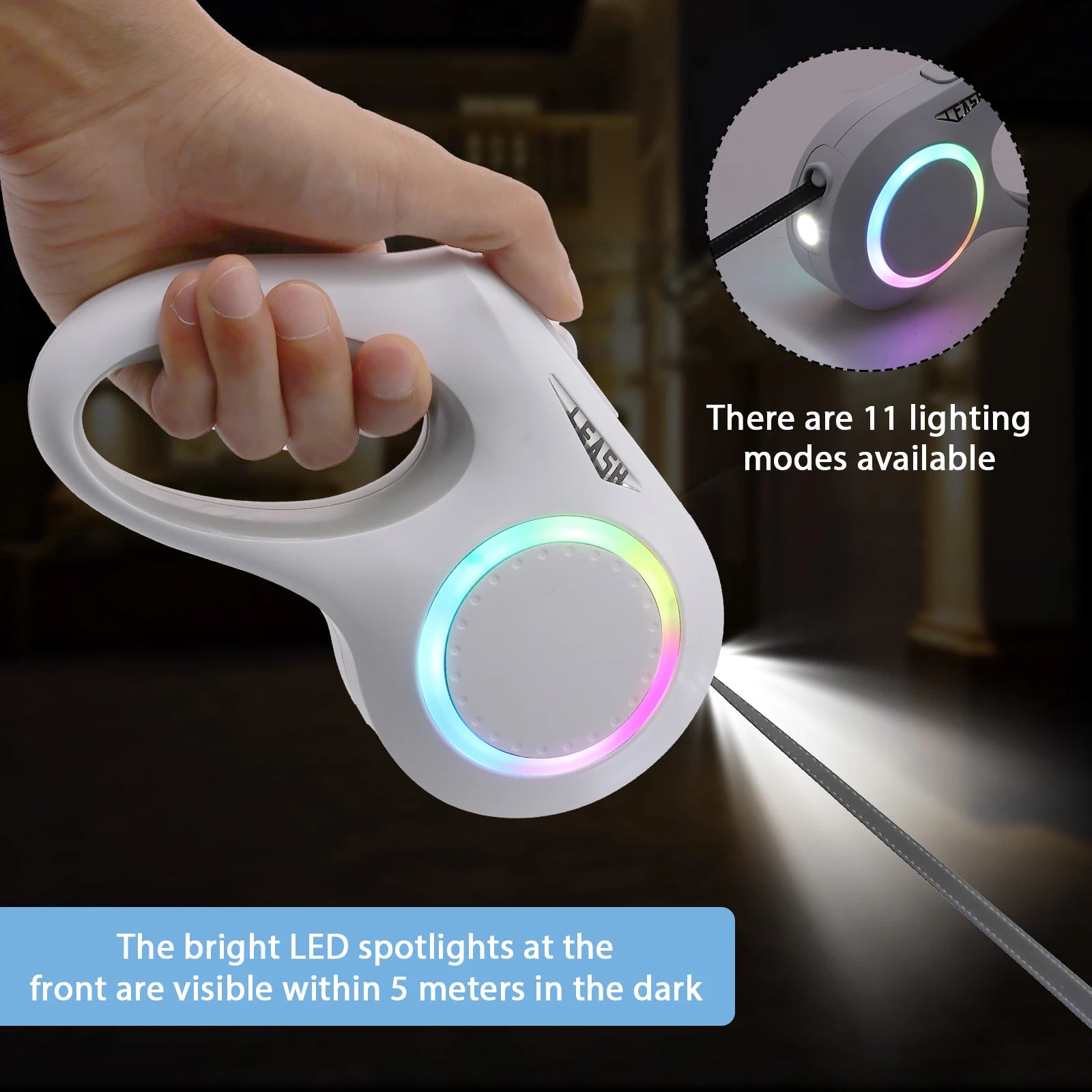 Retractable Dog Leash with LED 