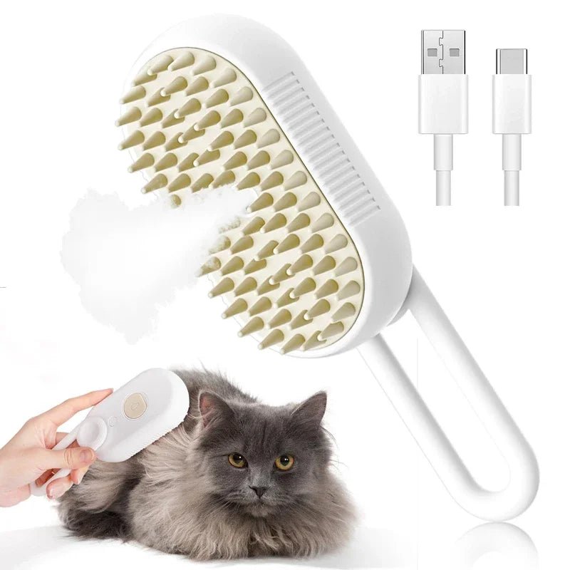 3-in-1 Pet Grooming Brush with Steam & Hair Removal