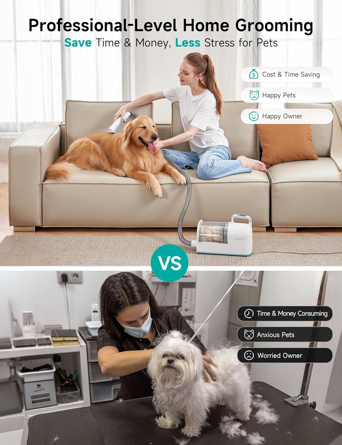 2-in-1 Pet Grooming Vacuum Kit